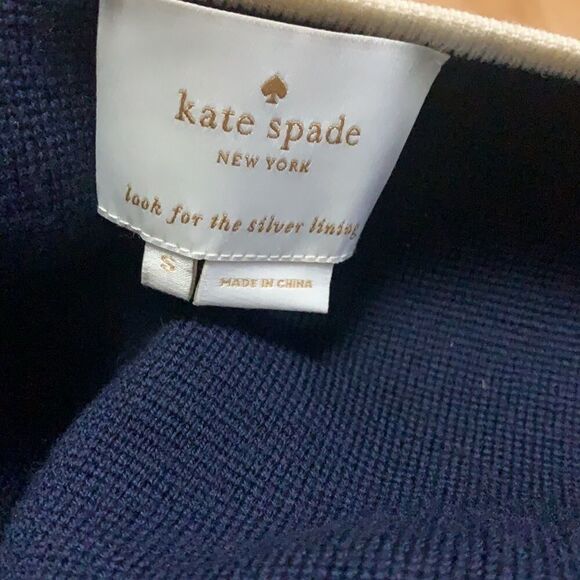KATE SPADE NEWYORK CATHIE BLUE & CREAM SWEATER DRESS SIZE S - Picture 4 of 5